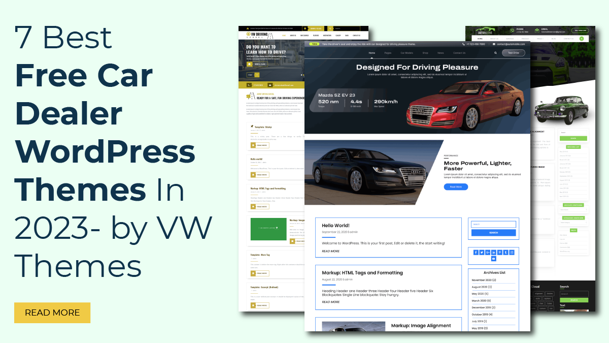 7 Best Free Car Dealer WordPress Themes In 2023- by VW Themes
